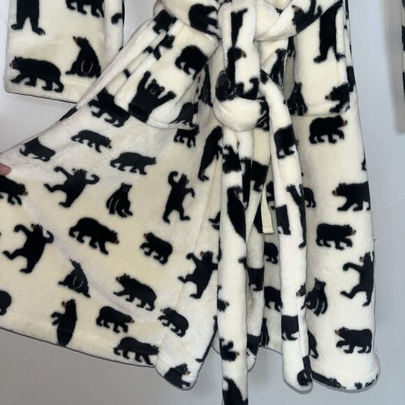 Little Blue House‎ Black Bear Hooded Plush Fleece Robe, Women’s Large Hatley - Picture 5 of 13